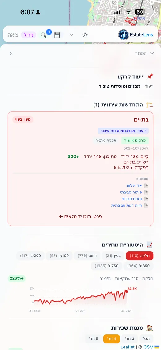 עסקאות אחרונות בבניין